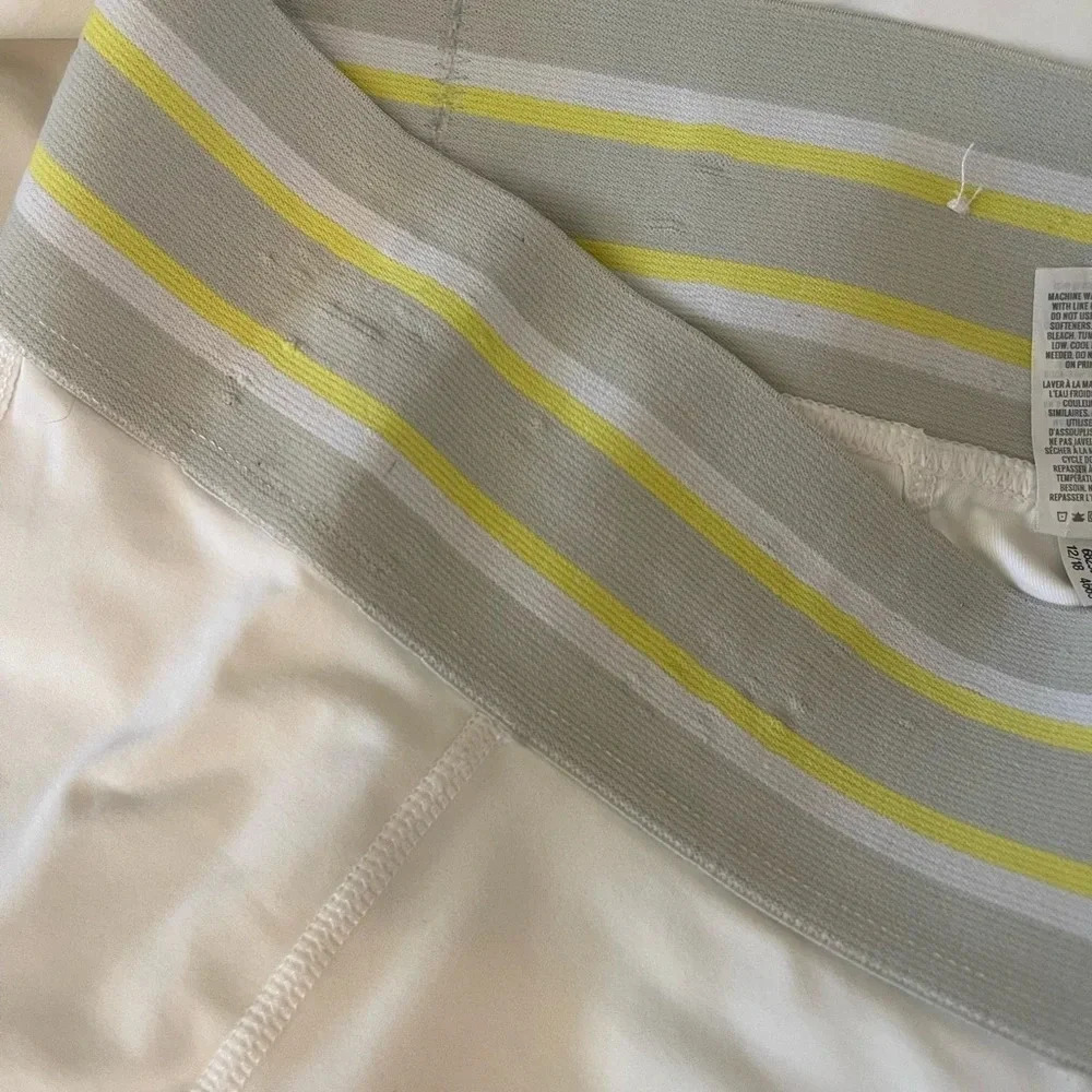 Aerie Chill Play Move white high waist stripe waistband leggings Medium - Picture 6 of 6